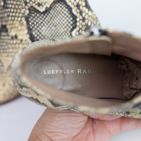 Loeffler Randal Greer Leather Ankle Boot Python Snake Print Size 8 - Picture 12 of 12